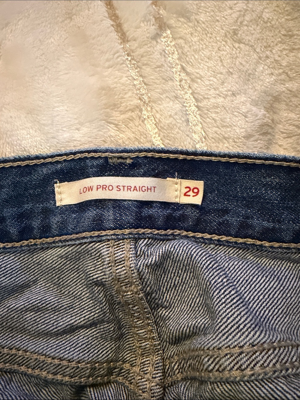 Levi's Distressed Dark Blue Boyfriend Jeans - Picture 3 of 3